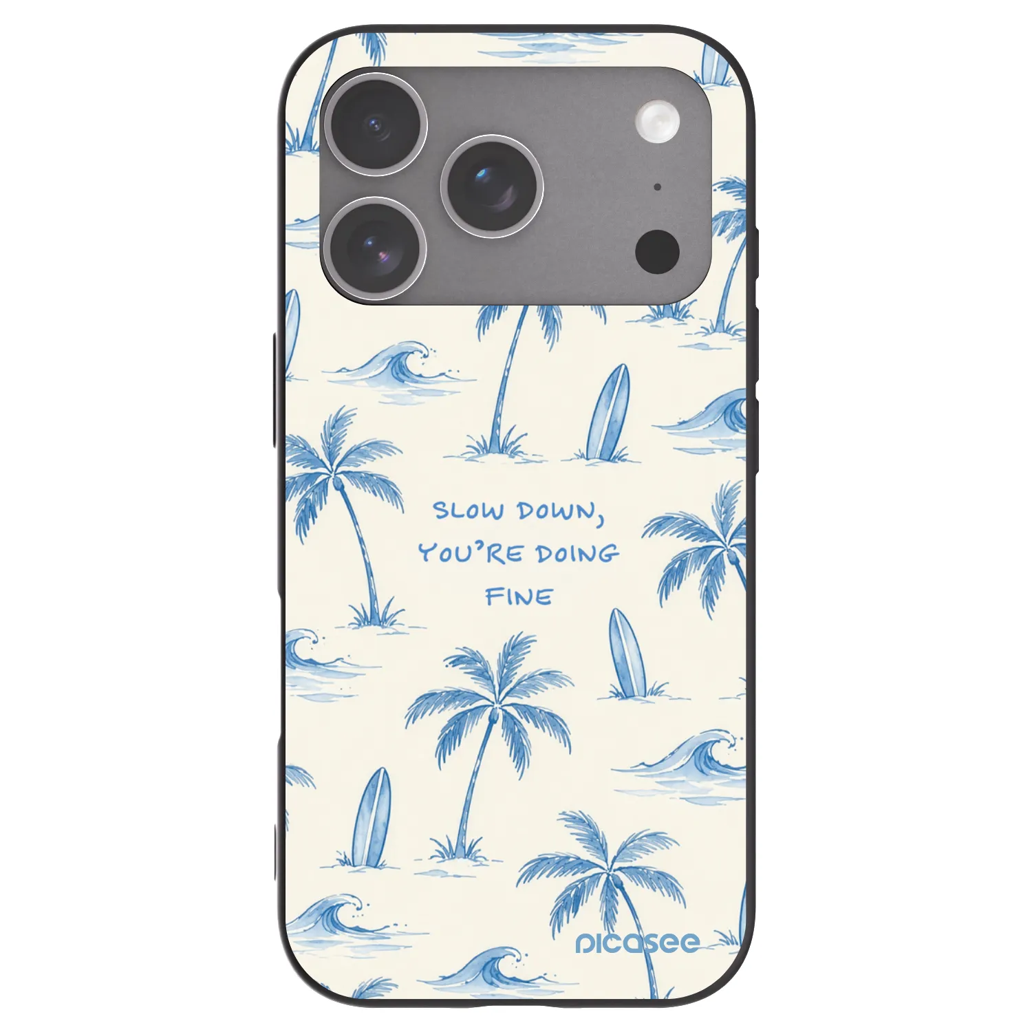 Picasee silikónový čierny obal pre Apple iPhone 18 Pro - Slow Tide