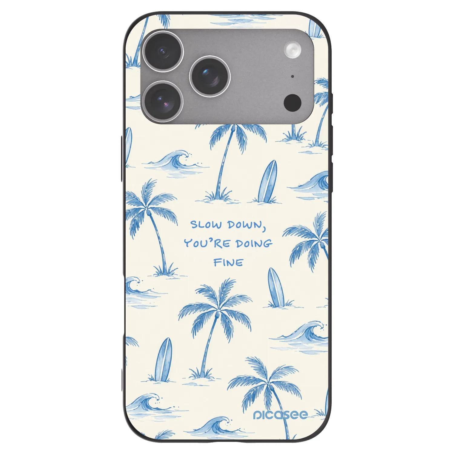 Picasee silikónový čierny obal pre Apple iPhone 18 Pro Max - Slow Tide