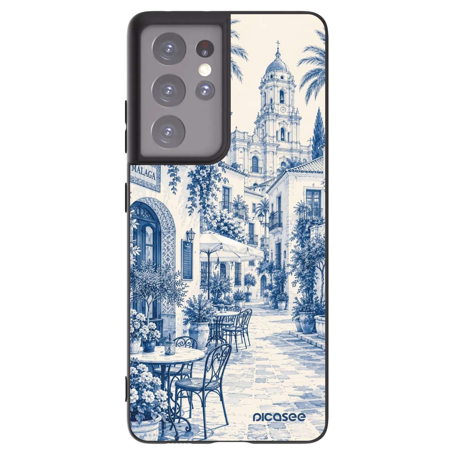 Picasee silikónový čierny obal pre Samsung Galaxy S21 Ultra 5G G998B - Calle Azul