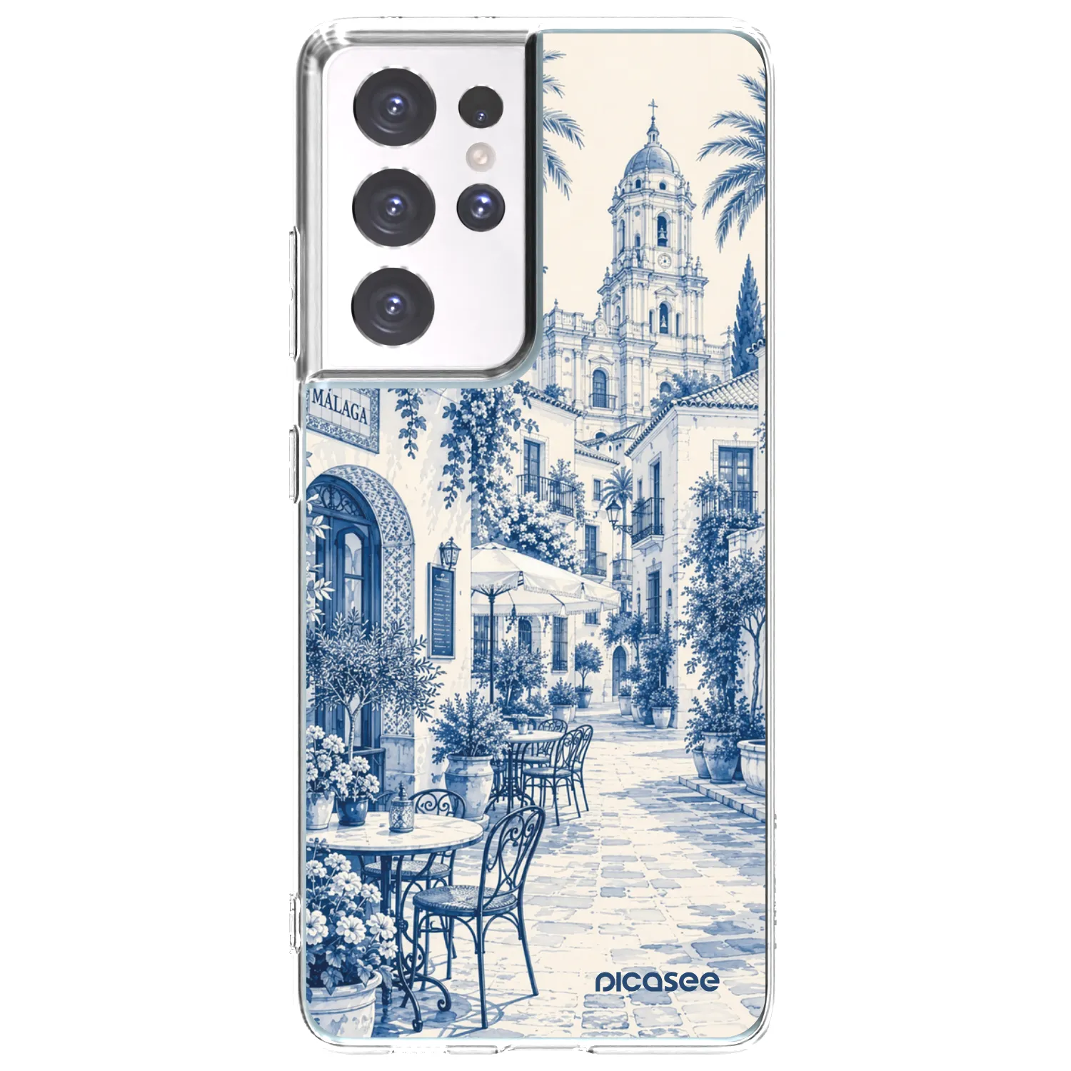 Picasee silikónový prehľadný obal pre Samsung Galaxy S21 Ultra 5G G998B - Calle Azul