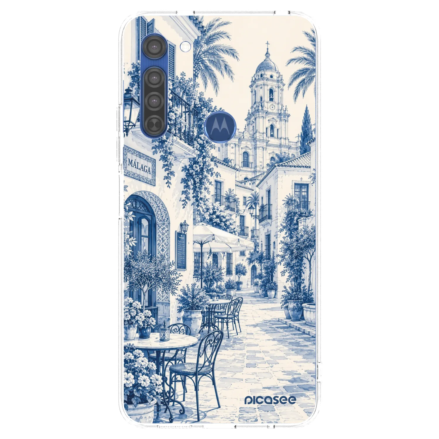 Picasee silikónový prehľadný obal pre Motorola Moto G8 - Calle Azul
