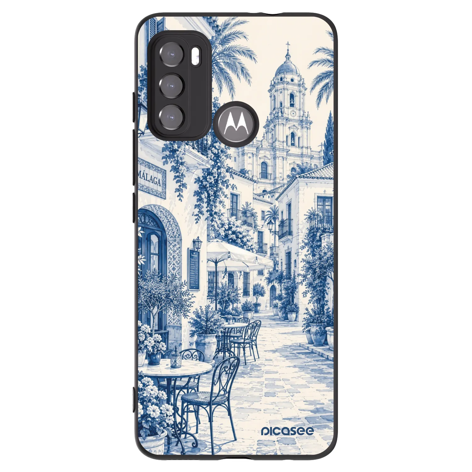 Picasee silikónový čierny obal pre Motorola Moto G60 - Calle Azul