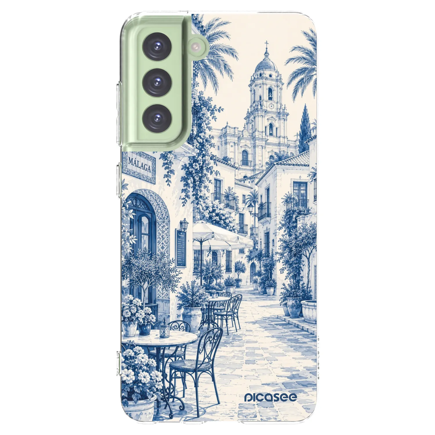 Picasee silikónový prehľadný obal pre Samsung Galaxy S21 FE 5G - Calle Azul
