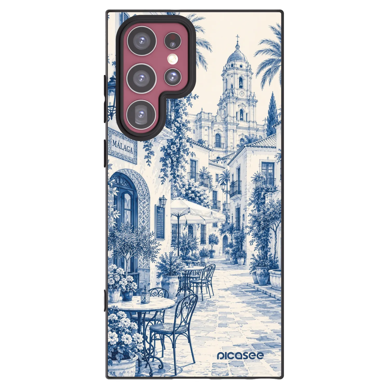 Picasee silikónový čierny obal pre Samsung Galaxy S22 Ultra 5G - Calle Azul