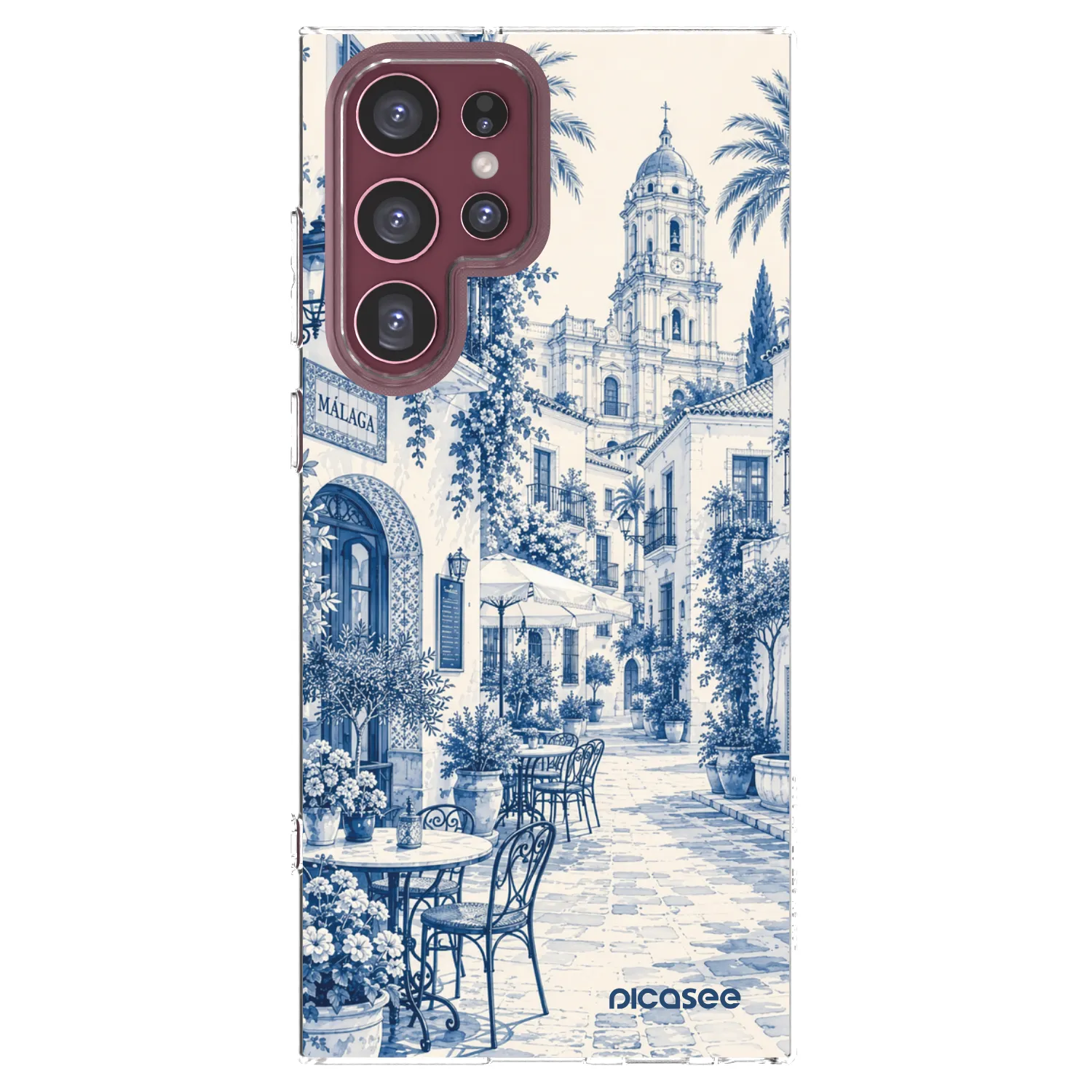 Picasee silikónový prehľadný obal pre Samsung Galaxy S22 Ultra 5G - Calle Azul
