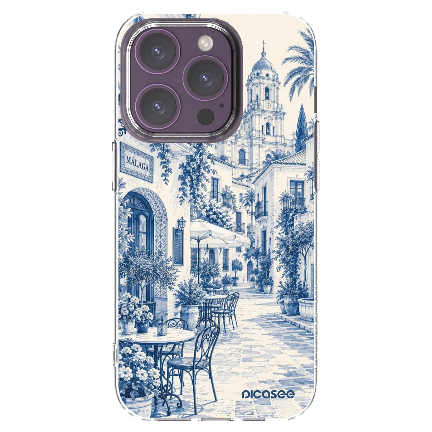 Picasee silikónový prehľadný obal pre Apple iPhone 14 Pro - Calle Azul
