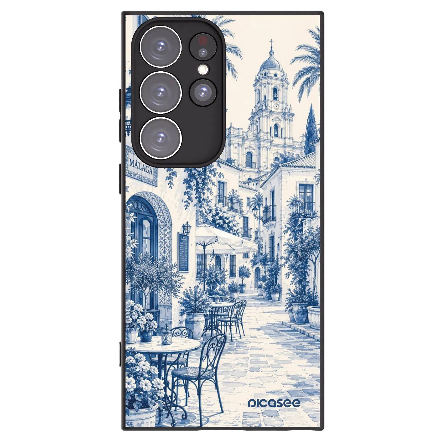 Picasee silikónový čierny obal pre Samsung Galaxy S23 Ultra 5G - Calle Azul