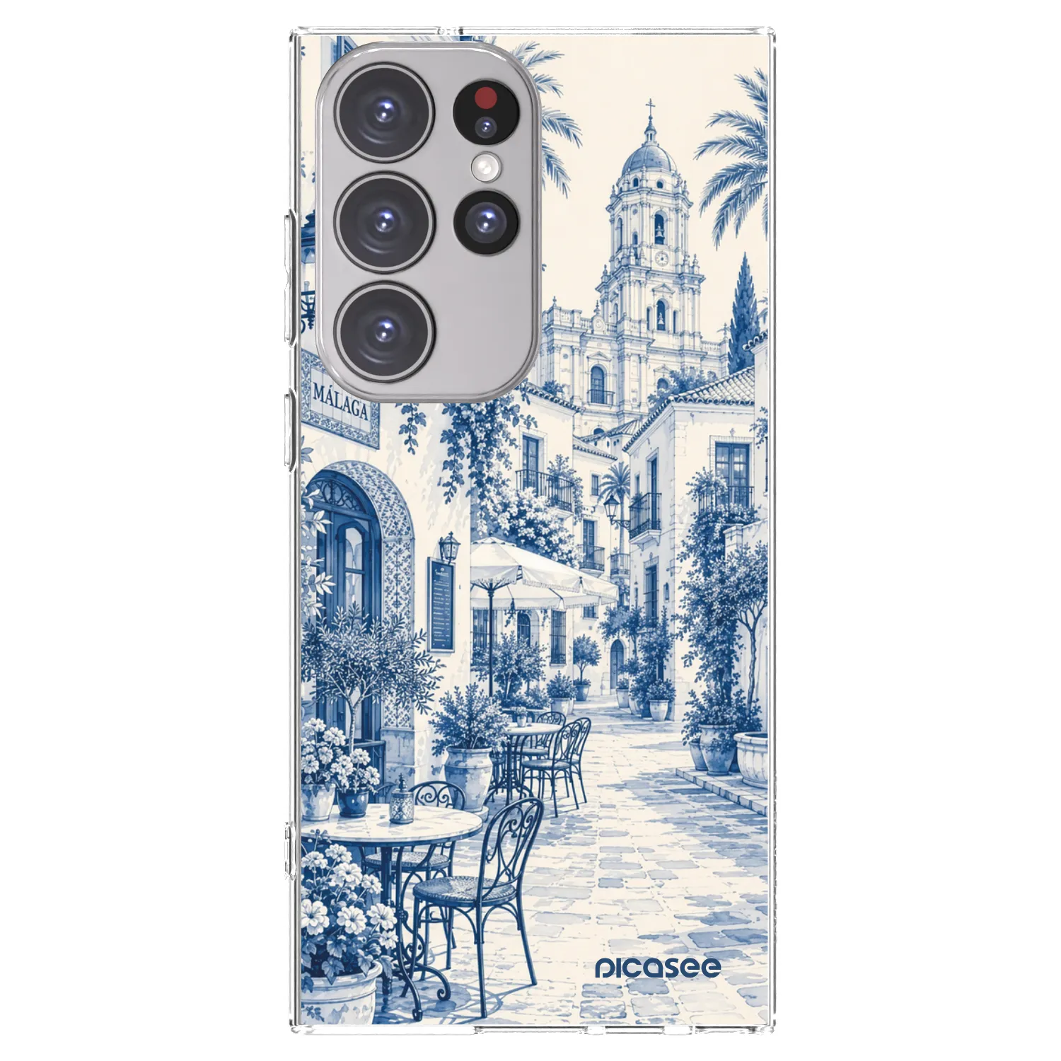 Picasee silikónový prehľadný obal pre Samsung Galaxy S23 Ultra 5G - Calle Azul