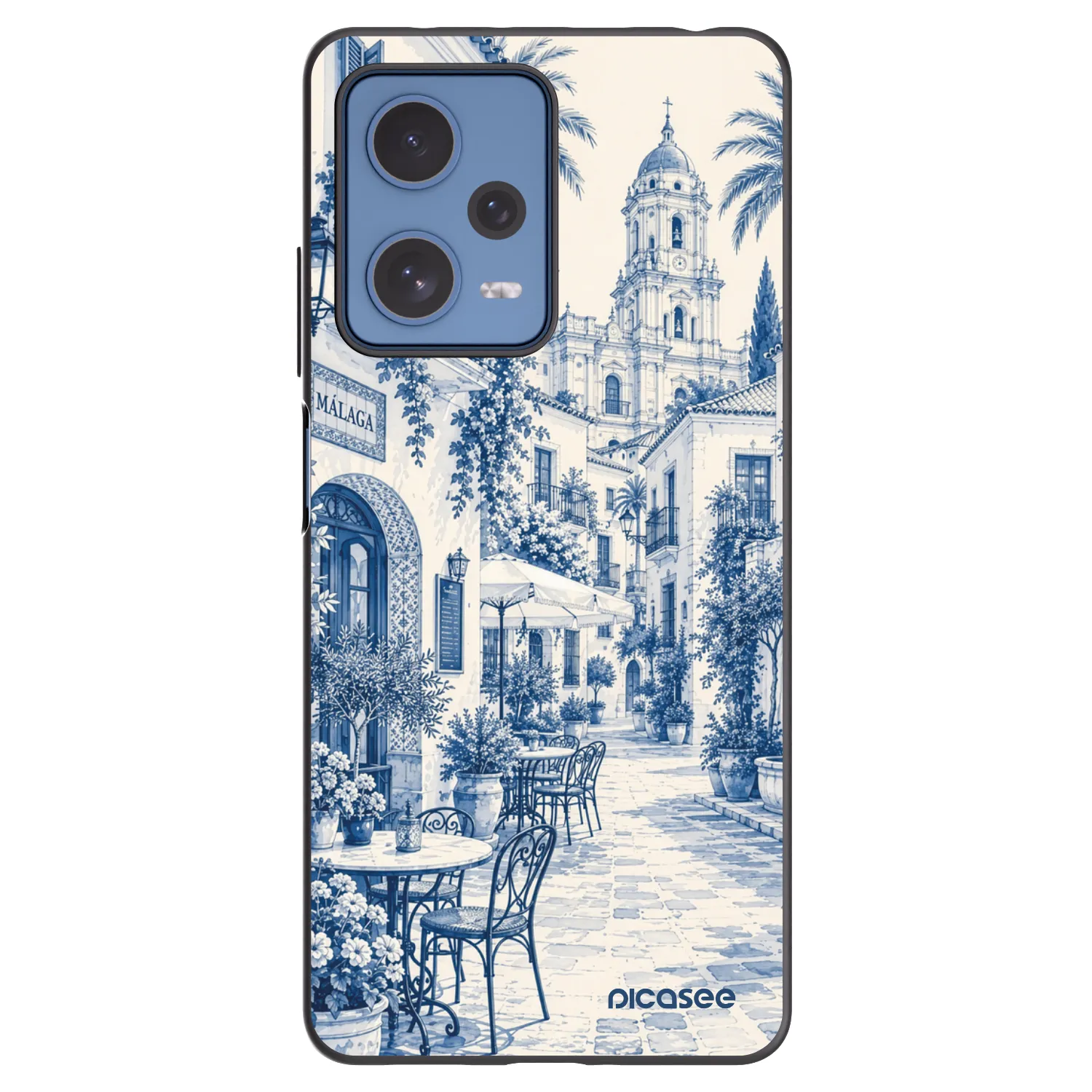 Picasee silikónový čierny obal pre Xiaomi Redmi Note 12 Pro 5G - Calle Azul
