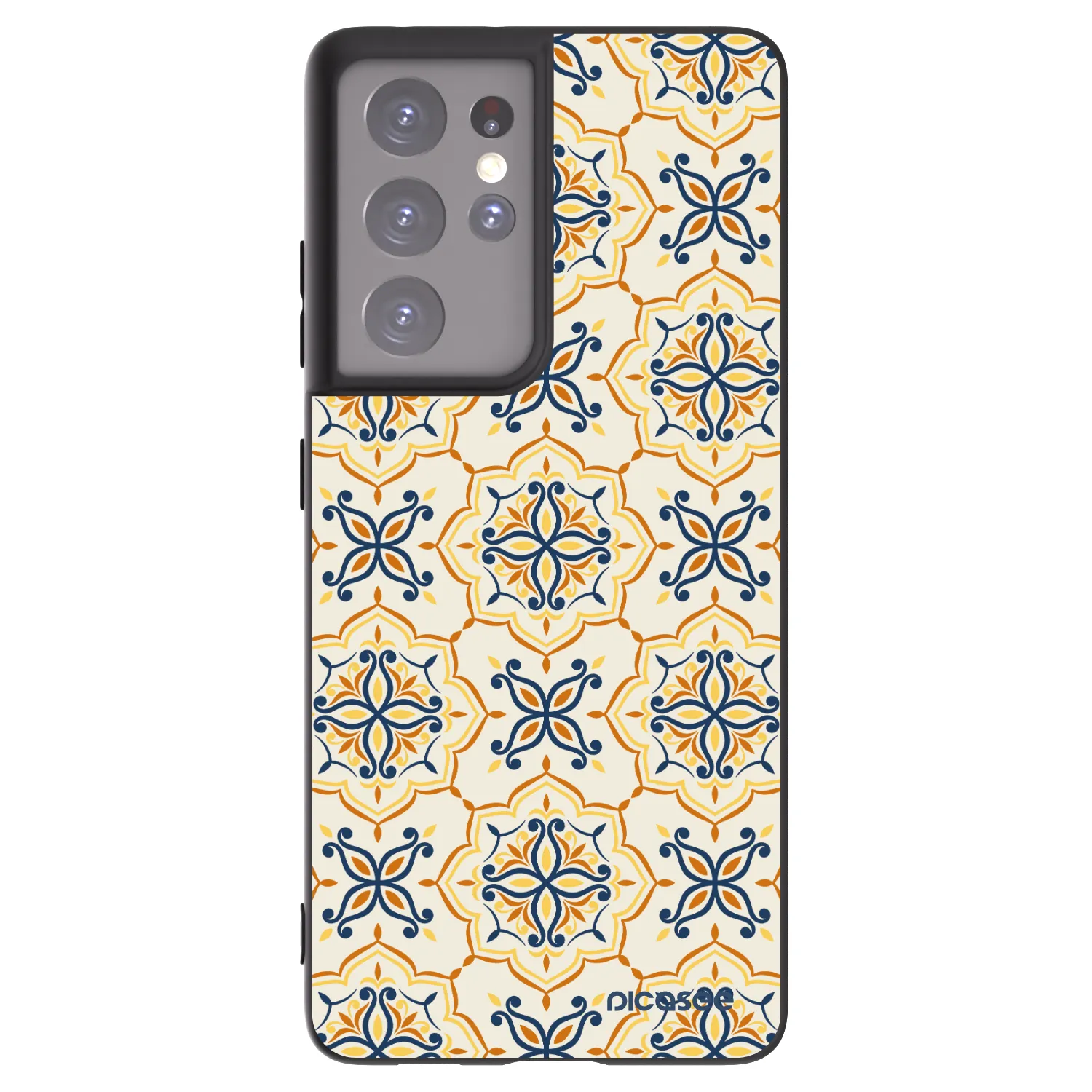 Picasee silikónový čierny obal pre Samsung Galaxy S21 Ultra 5G G998B - Majolica