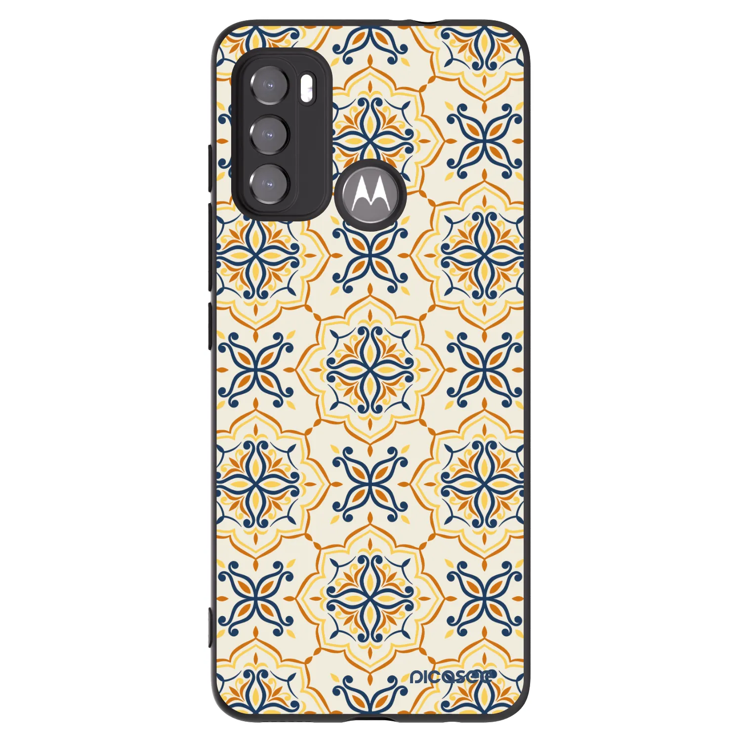 Picasee silikónový čierny obal pre Motorola Moto G60 - Majolica
