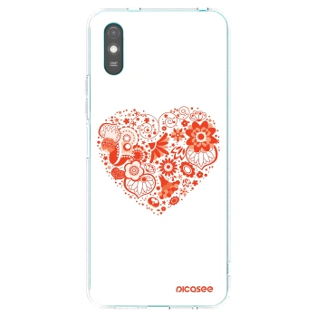 Picasee silikónový prehľadný obal pre Xiaomi Redmi 9A - Veľké srdce