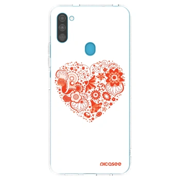 Picasee silikónový prehľadný obal pre Samsung Galaxy M11 - Veľké srdce
