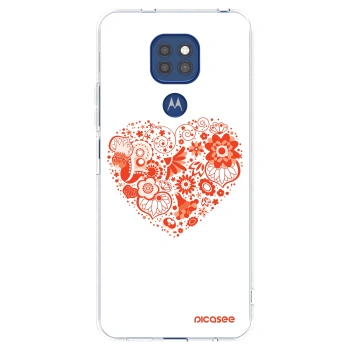 Picasee silikónový prehľadný obal pre Motorola Moto G9 Play - Veľké srdce