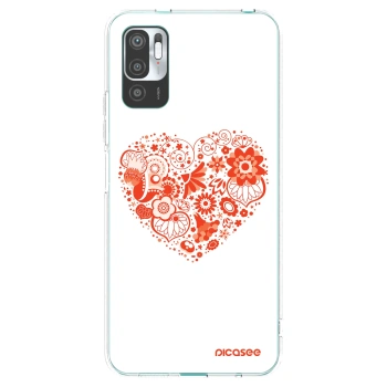 Picasee silikónový prehľadný obal pre Xiaomi Redmi Note 10 5G - Veľké srdce