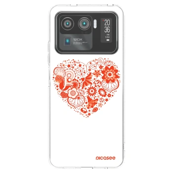 Picasee silikónový prehľadný obal pre Xiaomi Mi 11 Ultra - Veľké srdce