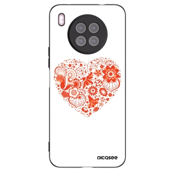Picasee silikónový čierny obal pre Huawei Nova 8i - Veľké srdce