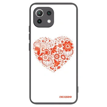 Picasee silikónový čierny obal pre Xiaomi 11 Lite 5G NE - Veľké srdce