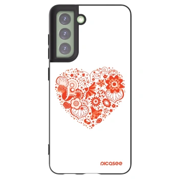 Picasee silikónový čierny obal pre Samsung Galaxy S21 FE 5G - Veľké srdce