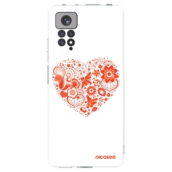 Picasee silikónový prehľadný obal pre Xiaomi Redmi Note 11S 4G - Veľké srdce