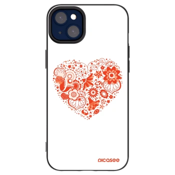 Picasee silikónový čierny obal pre Apple iPhone 14 Plus - Veľké srdce