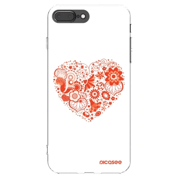 Picasee silikónový prehľadný obal pre Apple iPhone 8 Plus - Veľké srdce