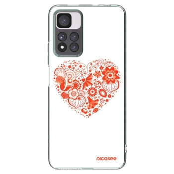 Picasee silikónový prehľadný obal pre Xiaomi Redmi Note 11 Pro+ 5G - Veľké srdce