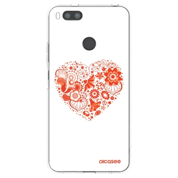 Picasee silikónový prehľadný obal pre Xiaomi Redmi A1 - Veľké srdce