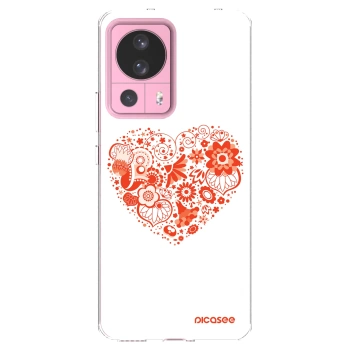 Picasee silikónový prehľadný obal pre Xiaomi 13 Lite - Veľké srdce