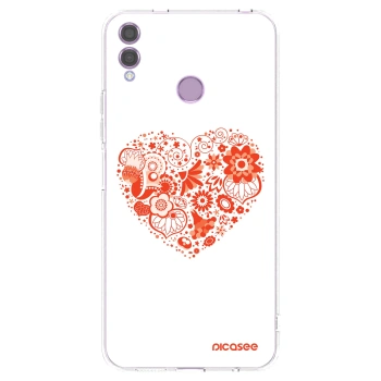 Picasee silikónový prehľadný obal pre Honor 8X - Veľké srdce