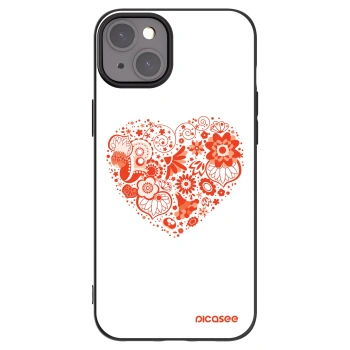 Picasee silikónový čierny obal pre Apple iPhone 15 Plus - Veľké srdce