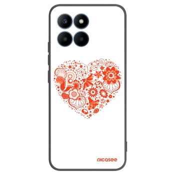 Picasee silikónový čierny obal pre Honor 70 Lite - Veľké srdce