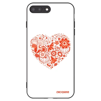Picasee silikónový čierny obal pre Apple iPhone 8 Plus - Veľké srdce