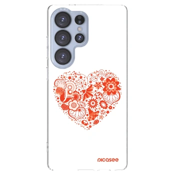 Picasee silikónový prehľadný obal pre Samsung Galaxy S25 Ultra 5G - Veľké srdce