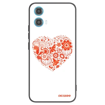 Picasee silikónový čierny obal pre Motorola Moto G34 5G - Veľké srdce