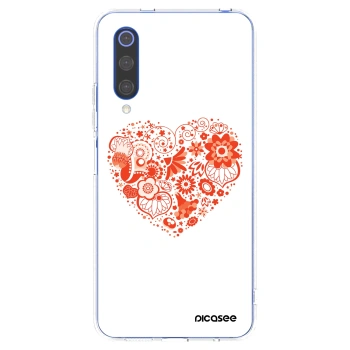 Picasee silikónový prehľadný obal pre Xiaomi Mi 9 SE - Veľké srdce