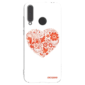 Picasee silikónový prehľadný obal pre Honor 20 Lite - Veľké srdce
