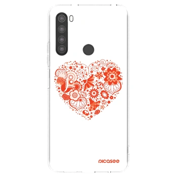Picasee silikónový prehľadný obal pre Xiaomi Redmi Note 8 - Veľké srdce