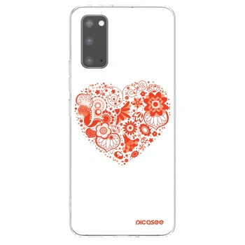 Picasee silikónový prehľadný obal pre Samsung Galaxy S20 G980F - Veľké srdce