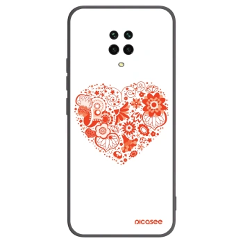 Picasee silikónový čierny obal pre Xiaomi Redmi Note 9 Pro - Veľké srdce