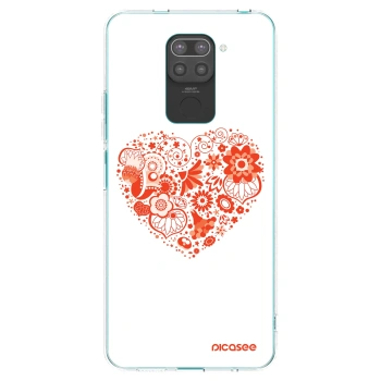 Picasee silikónový čierny obal pre Xiaomi Redmi Note 9 - Veľké srdce