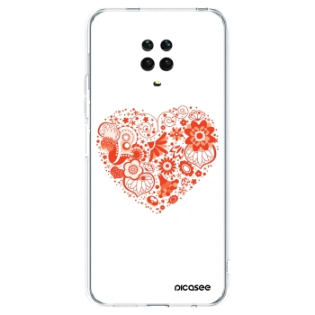 Picasee silikónový prehľadný obal pre Xiaomi Redmi Note 9S - Veľké srdce