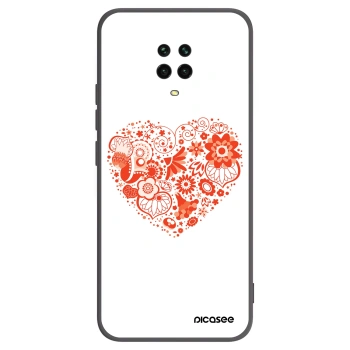 Picasee silikónový čierny obal pre Xiaomi Redmi Note 9S - Veľké srdce