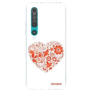 Picasee silikónový prehľadný obal pre Xiaomi Mi 10 - Veľké srdce