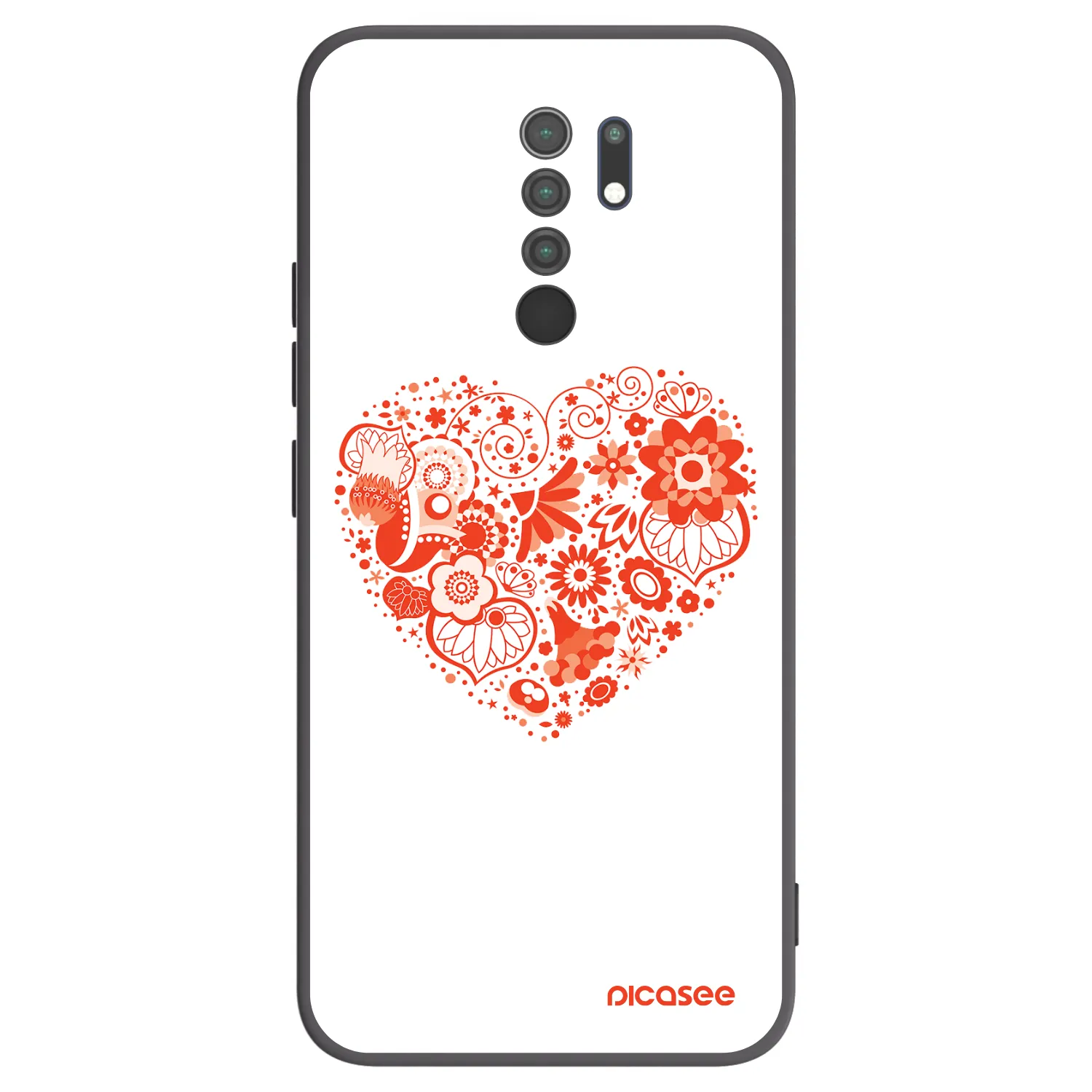 Picasee silikónový čierny obal pre Xiaomi Redmi 9 - Veľké srdce