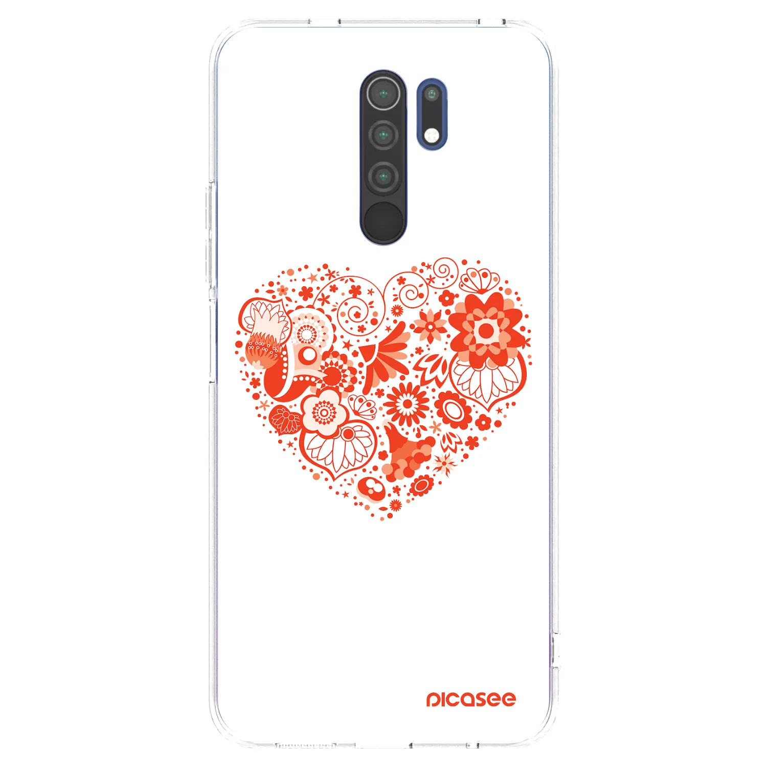 Picasee silikónový prehľadný obal pre Xiaomi Redmi 9 - Veľké srdce