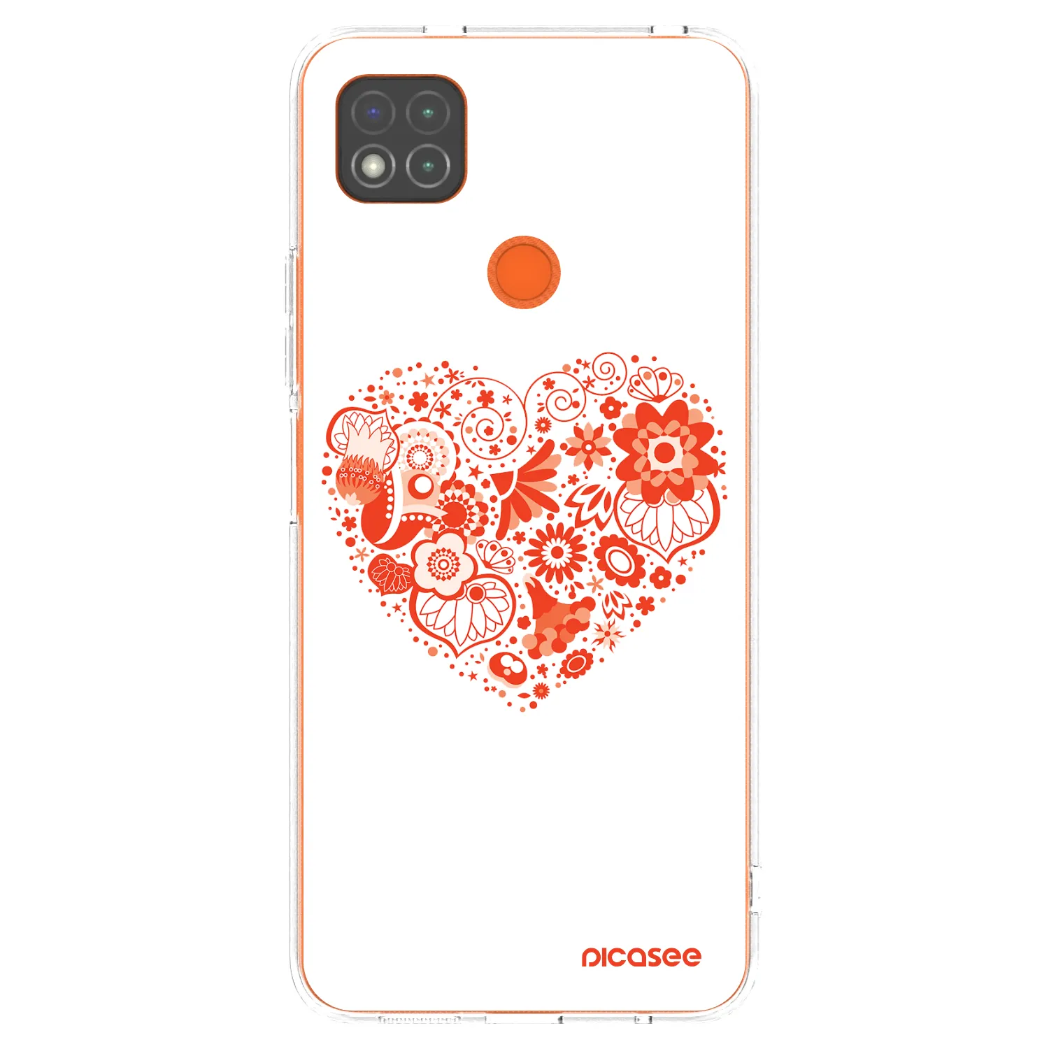 Picasee silikónový prehľadný obal pre Xiaomi Redmi 9C - Veľké srdce