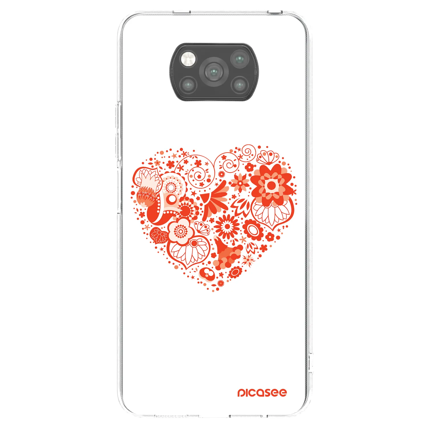 Picasee silikónový čierny obal pre Xiaomi Poco X3 - Veľké srdce