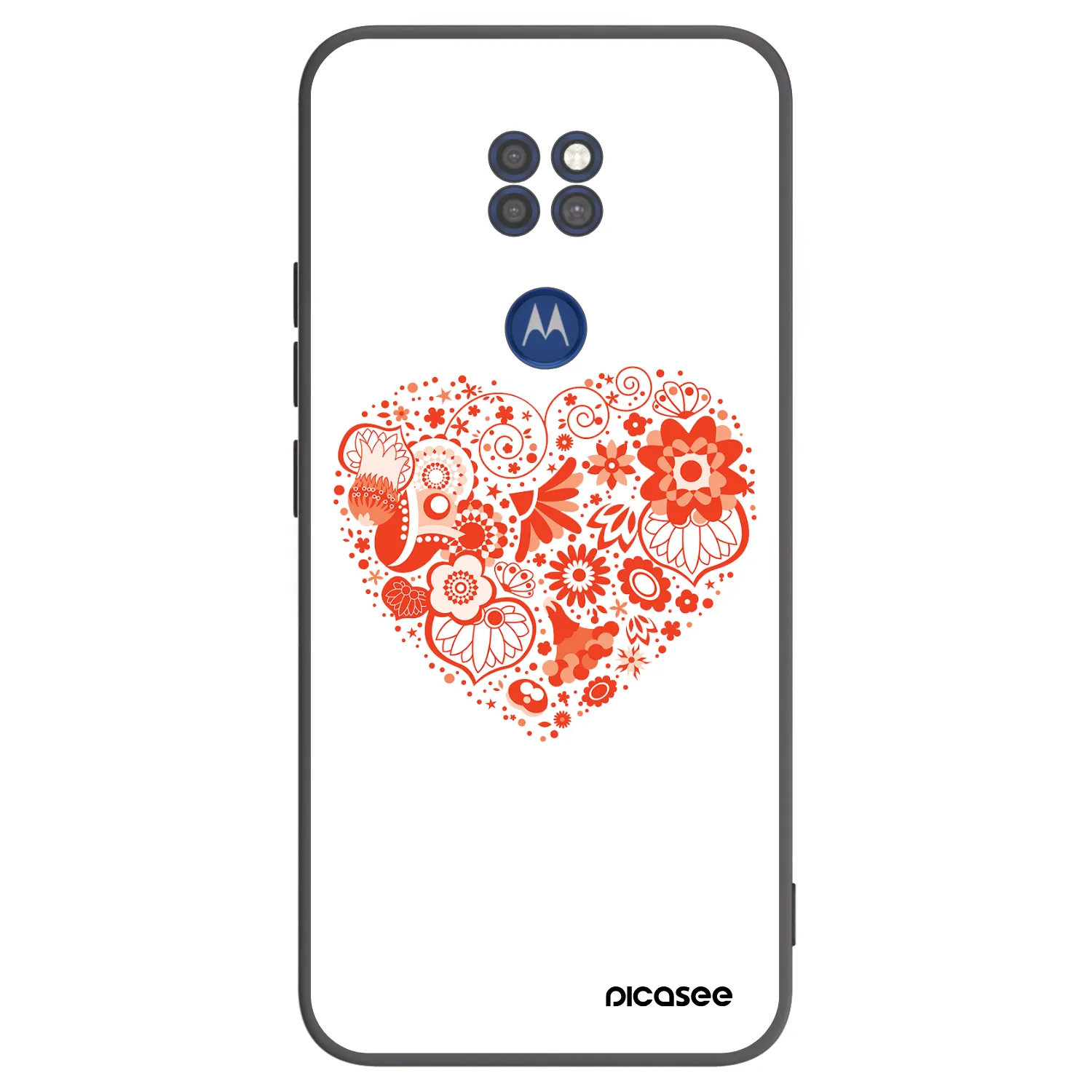 Picasee silikónový čierny obal pre Motorola Moto G9 Play - Veľké srdce