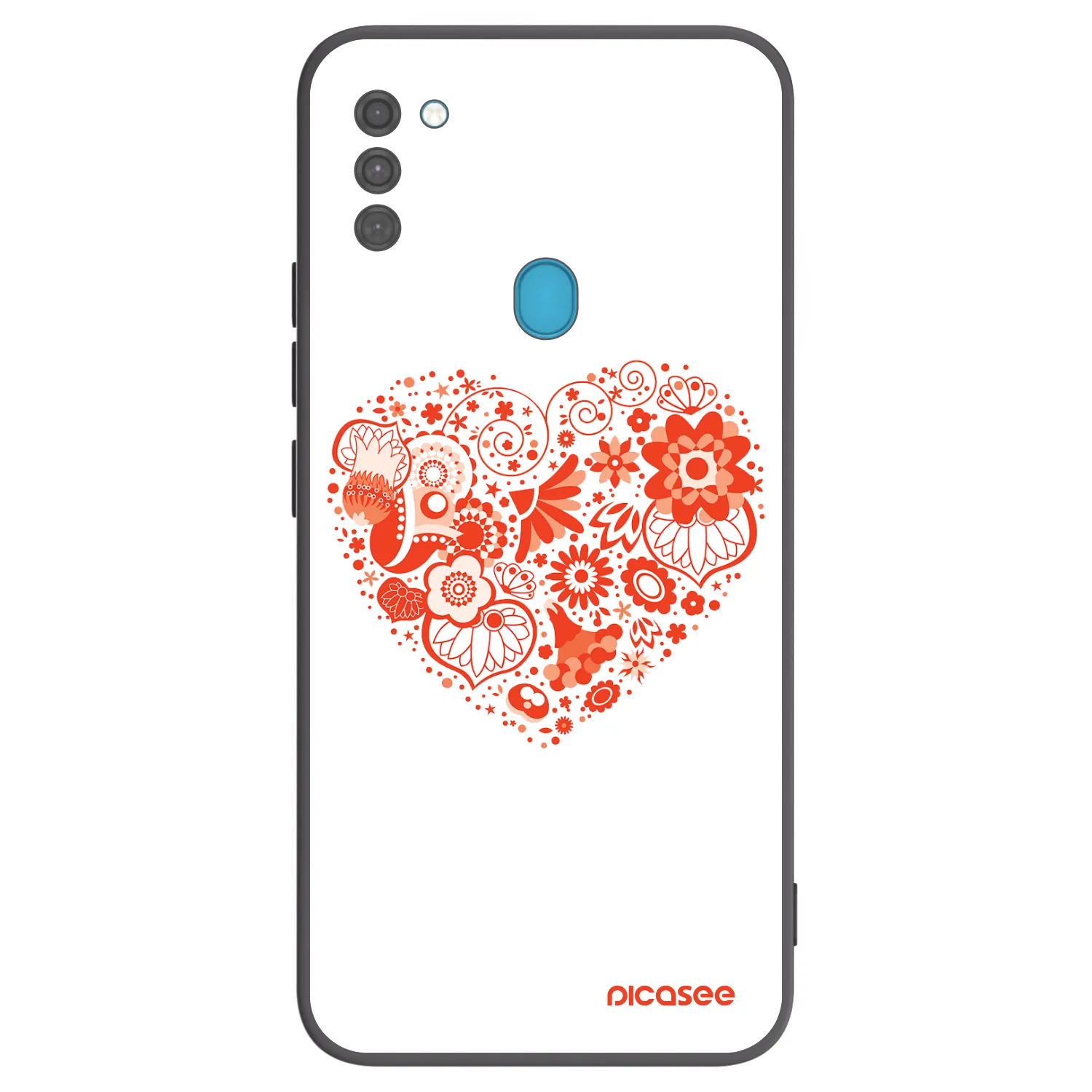 Picasee silikónový čierny obal pre Samsung Galaxy M11 - Veľké srdce